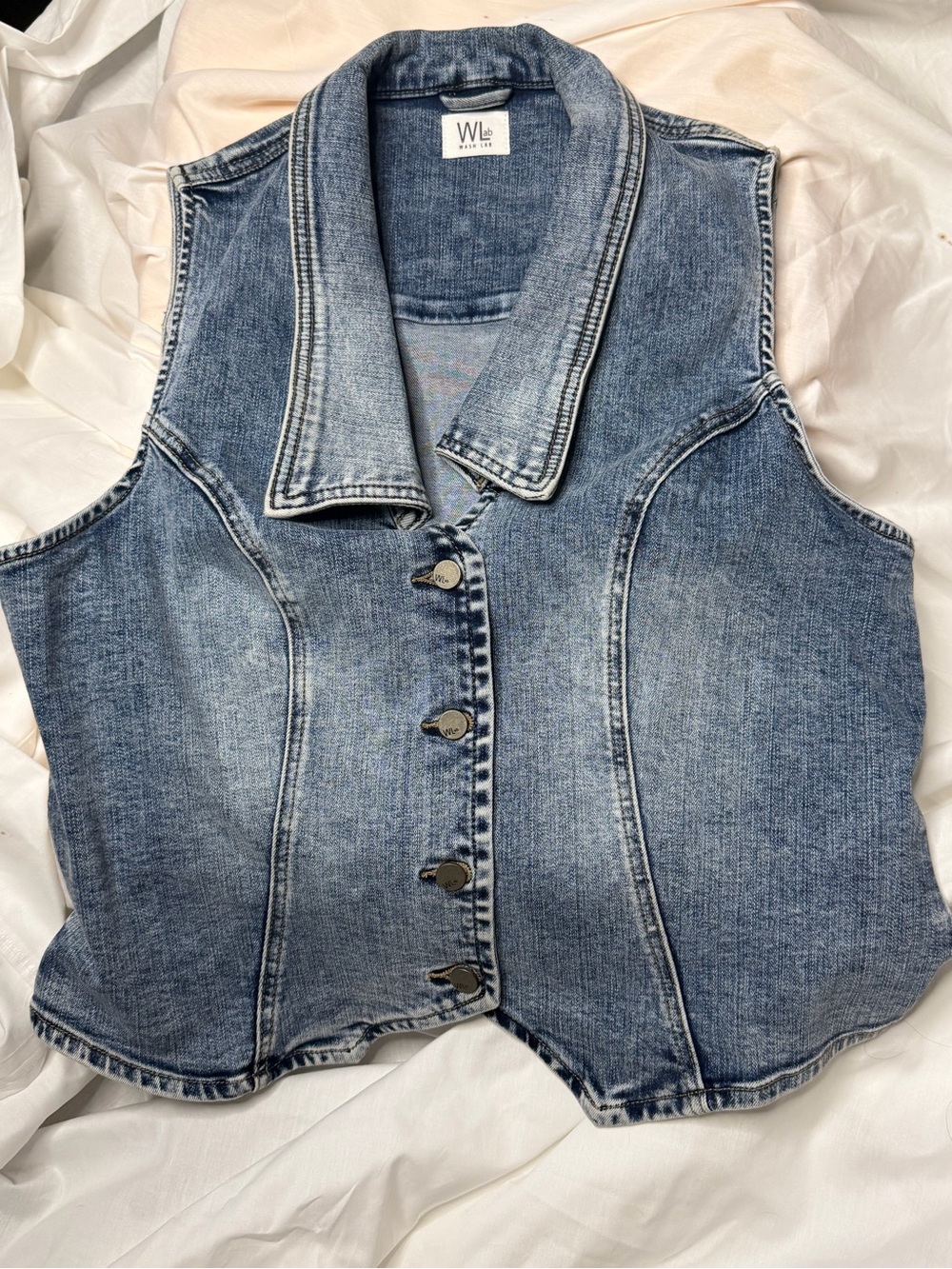 Denim vest by wash lab